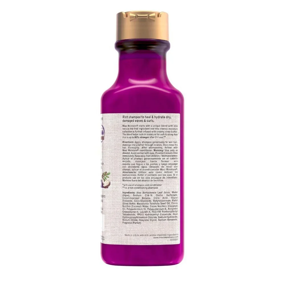 TWO Maui Moisture Hair Care Heal & Hydrate Shea Butter Shampoo Set of 2